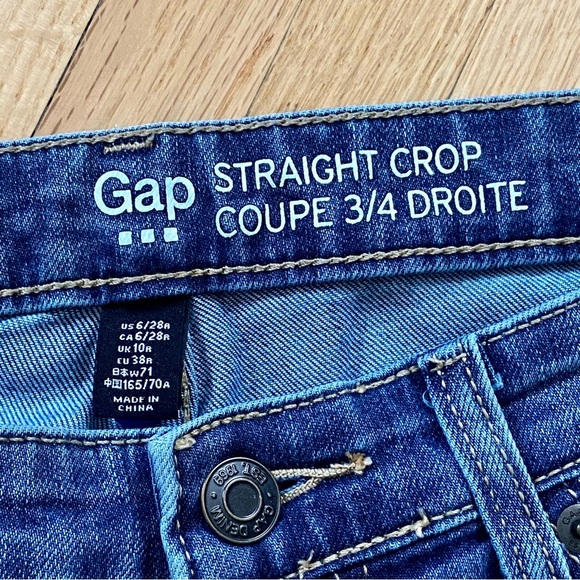 Gap Straight Cuff Crop Coupe 3/4 Droite Mid Rise Jeans Size 6R - Picture 2 of 12